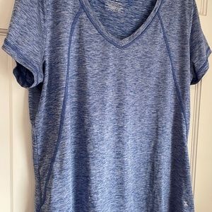 Women heathered blue shirt